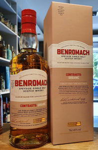 Benromach Contrasts Organic 2013 Cask Matured 0,7l 43% vol. Whisky  Ein wahres Unikat bezüglich verwendeter Bio-Rohstoffe, Destillation, Reifung und Abfüllung. Mit höchster Sorgfalt entsteht eine perfekte Symbiose aus Naturbelassenheit und intensivem Geschmack.