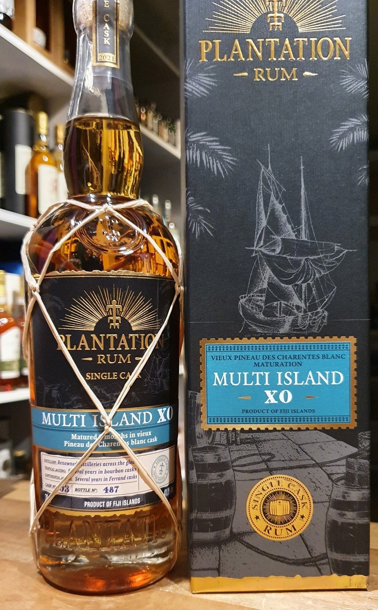 Plantation Multi Island 2021 PdC XO 0,7l 41,2% vol. single cask rum cask bottling country of origin Cuba, Fiji,