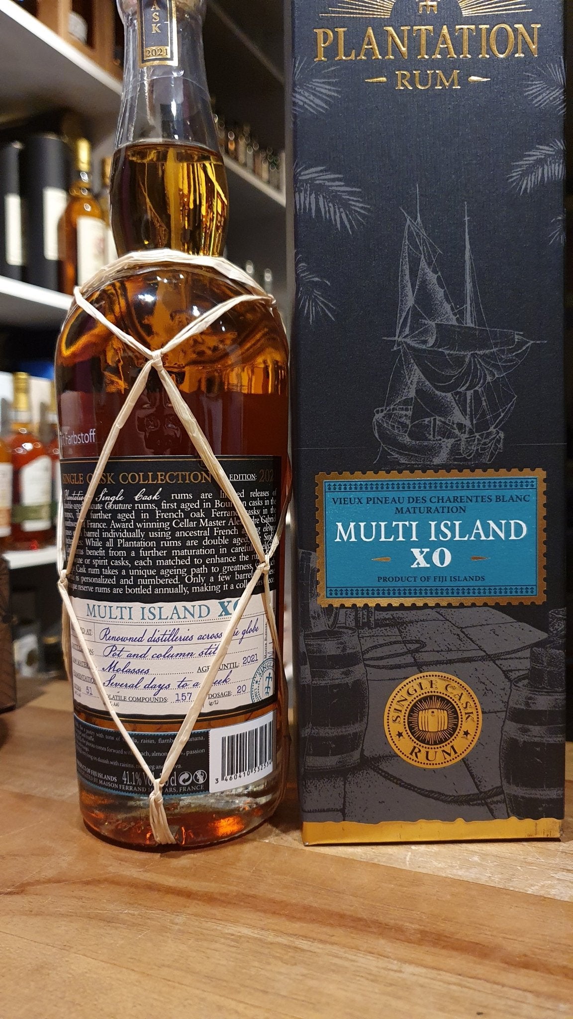 Plantation Multi Island 2021 PdC  XO 0,7l 40,8% vol. single cask rum cask strength countries of origin Cuba, Fiji, Barbados,