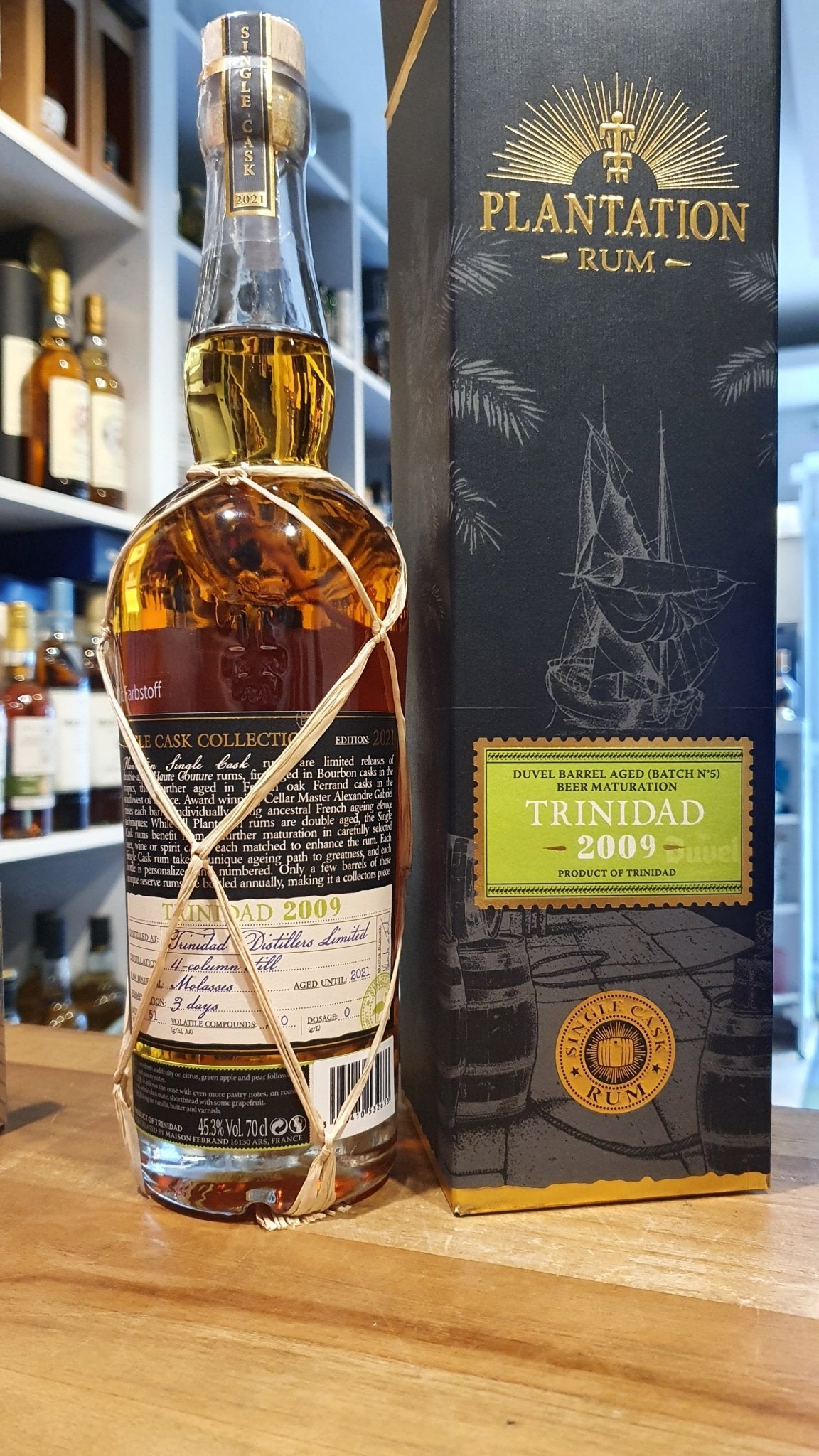 Plantation Trinidad 2009 Duvel 2021 XO 0,7l 45,3% vol. dp single cask Rum Fassabfüllung Sonderedition - inn-out-shop