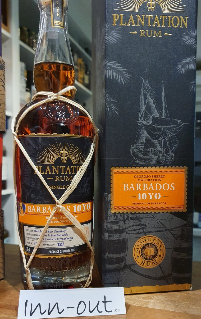 Plantation Barbados 10 Oloroso 2021 XO 0,7l 49% vol. single cask Rum