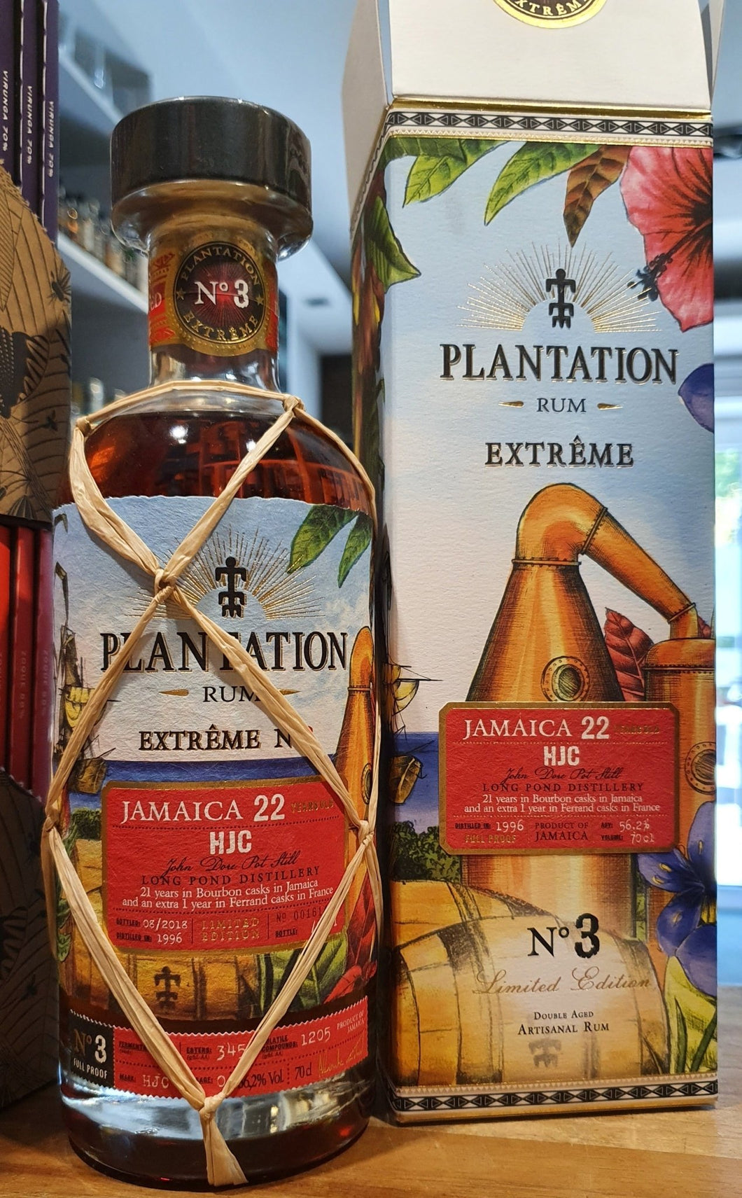 Plantation Jamaica Extreme No 3 HJC Long Pond (1996) Ester: 345gHL/AA 0,7l 56,2% vol. single cask Rum Fassabfüllung Sonderedition
