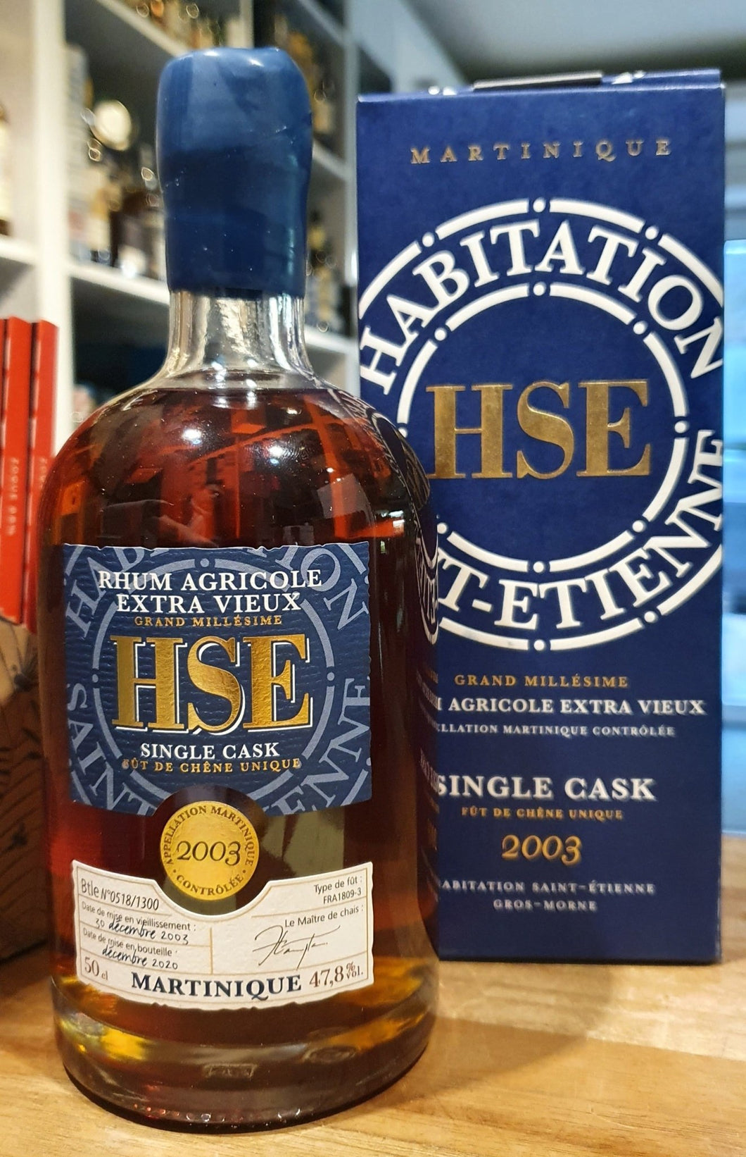 HSE Rhum Agricole Rum Extra Vieux Grand Millesieme Single Cask 2003 2020 47,8% vol. 0,5l   2003  GRAND MILLÉSIME