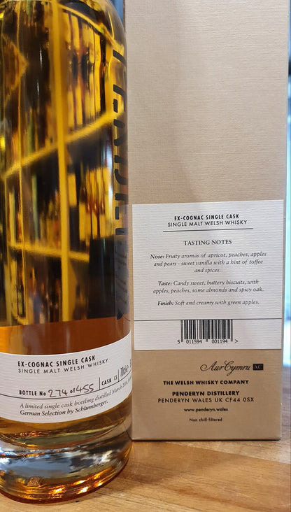 Penderyn Cognac cask single cask Edition Wales 2016 2021 #C3 malt 0,7l 61,27% vol. mit GP Whisky Cognac-Faß limitiert