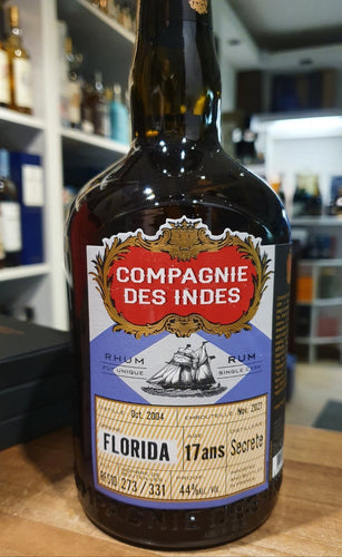 Compagnie des indes Florida 17y secrete Dist. 0,7l 44% vol.  Single Cask RUM CDI   limitiert auf insgesamt 331  weltweit.