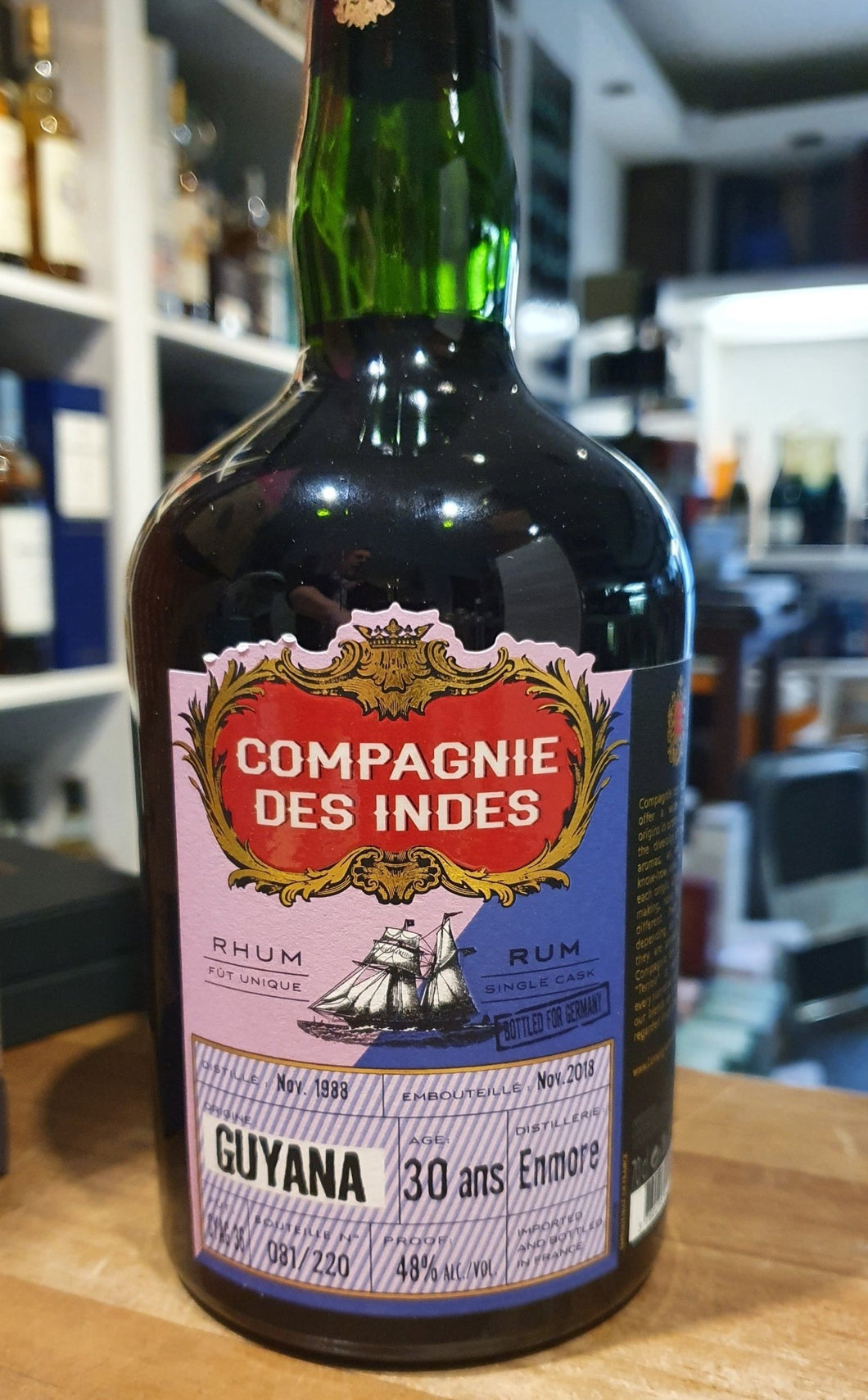 Compagnie de indes Guyana Enmore 1988 2018 30y Jamaica Rum 0,7l 48% vol.  Single Cask RUM CDI 30 Jahre