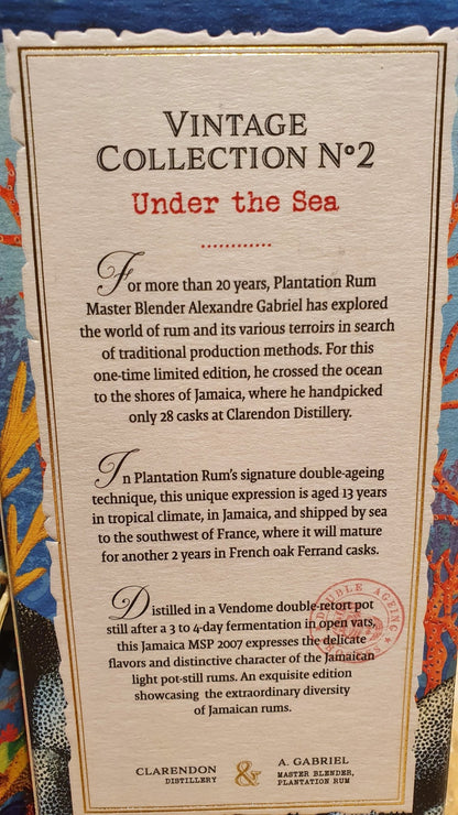 Plantation Jamaica one time MSP 2007 2021 Clarendon Distillery 0,7l 48,4% vol. rhum en édition limitée