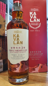 Kavalan Triple sherry cask 0,7l 40% cask Taiwan Whisky. Gefinished in Oloroso, PX und Moscatel Fass.