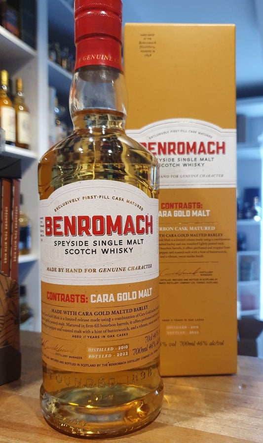 Benromach Contrasts Cara Gold Malt 0,7l 46% vol. Whisky zrála v bourbonových sudech 2010 2022  Kouř: 12ppm  limitovaná edice
