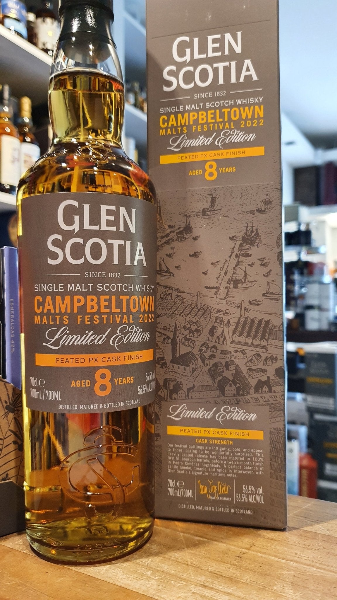 Glen scotia 8y Festival 2022 Edition PX rare cask 0,7l 56,5% vol. Whisky cask strength. Anlässlich dem Campbeltown