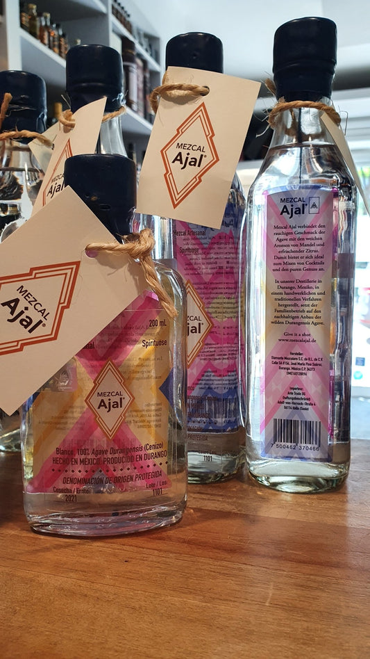 Mezcal Ajal blanco 0.5l Flasche 40,5% vol. 100% Durango Agarve ( Cenizo )