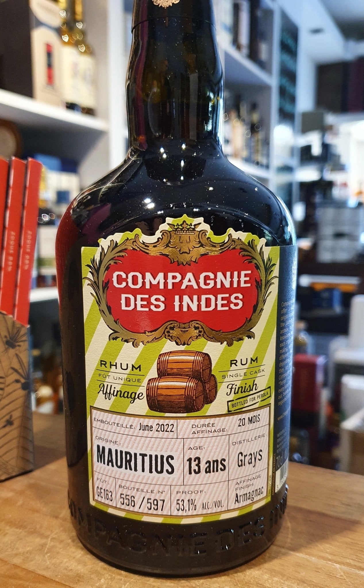 Compagnie des Indes Mauritius 13Y 2022 Ex-Armagnac cask grays Dist. 53,1% vol. 0,7l cdi Rum Rhum Agricol  limitiert auf 597