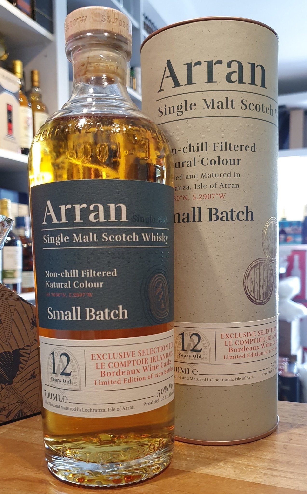Arran 12y Bordeaux Cask 0,7l 50% vol. single malt whisky Nose: intense aromas of ripe fruit, nuts