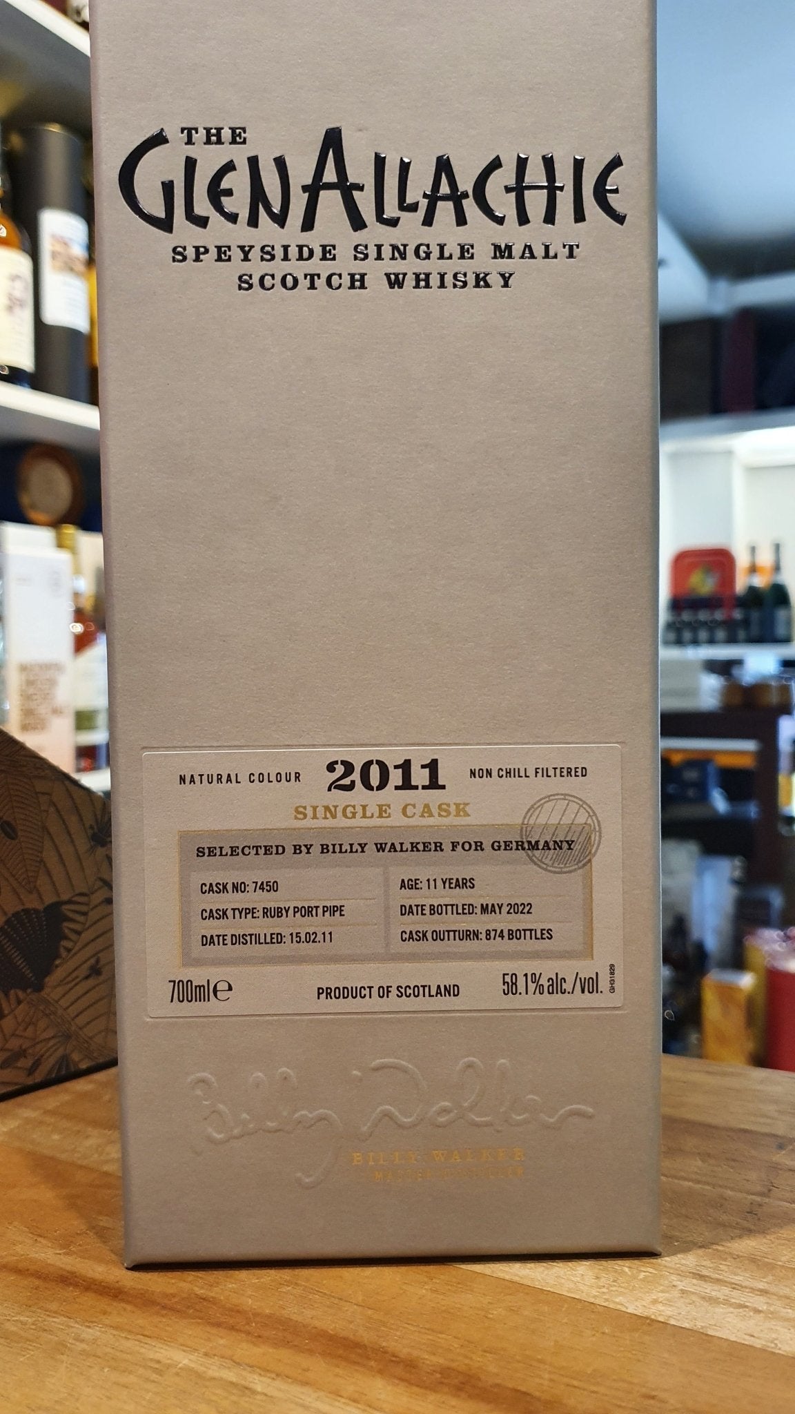GlenAllachie 2011 2022 Ruby Port Pipe 58,1% vol. 0,7l #7450 Fassstärke Single Malt Scotch Whisky Exclusively Billy Walker