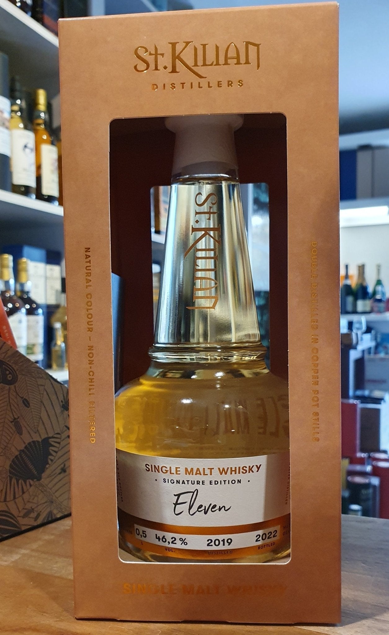 St.Kilian single malt eleven whisky 0,5l 46,2% obj. Zrání v sudech Jack Daniel’s    (Rašelinový; 54 ppm; Multiple