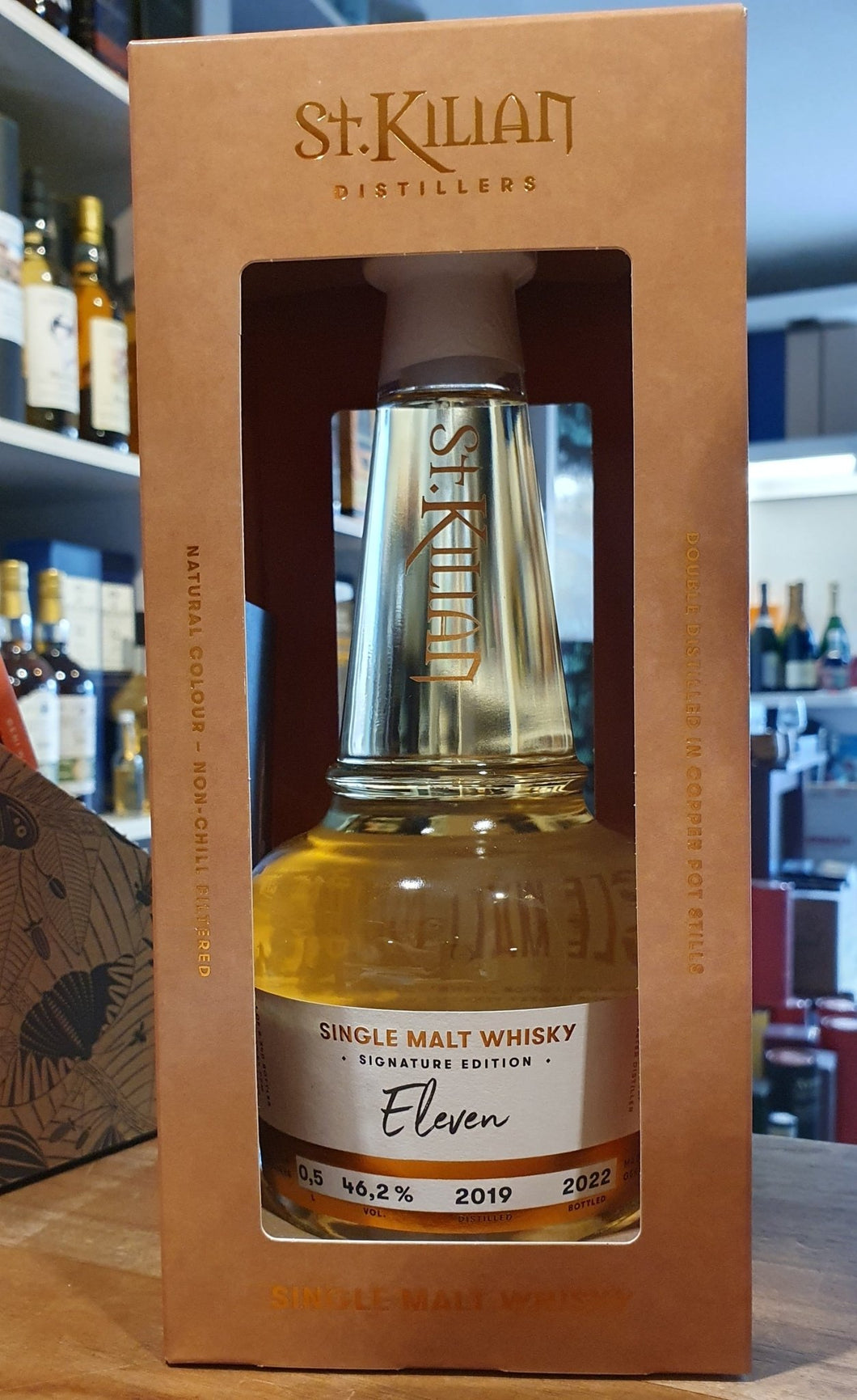 St.Kilian single malt eleven whisky 0,5l 46,2% vol. Reifung in Jack Daniel’s fässern    (Peated; 54 ppm; Multiple