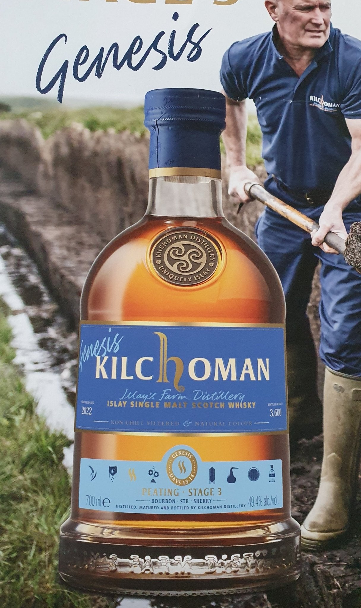 Schottland Kilchoman Whisky Genesis Harvest Stage 3 peating Cask Edition 2022 49.4 %  0,7L  70% Bourbon
