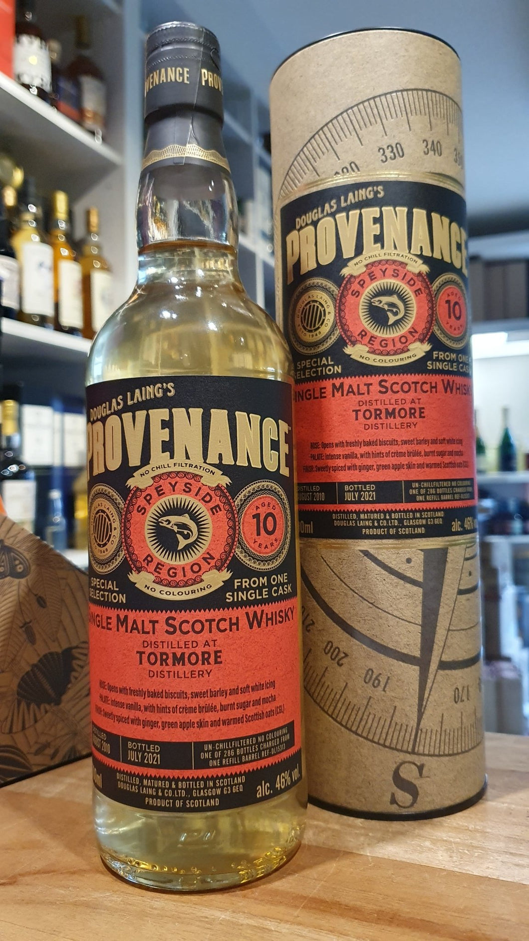 Tormore 10Y single cask 2010 2021 Provenance 46% vol. 0,7l  Whisky Douglas Laing s  limitiert auf 286 Flaschen 