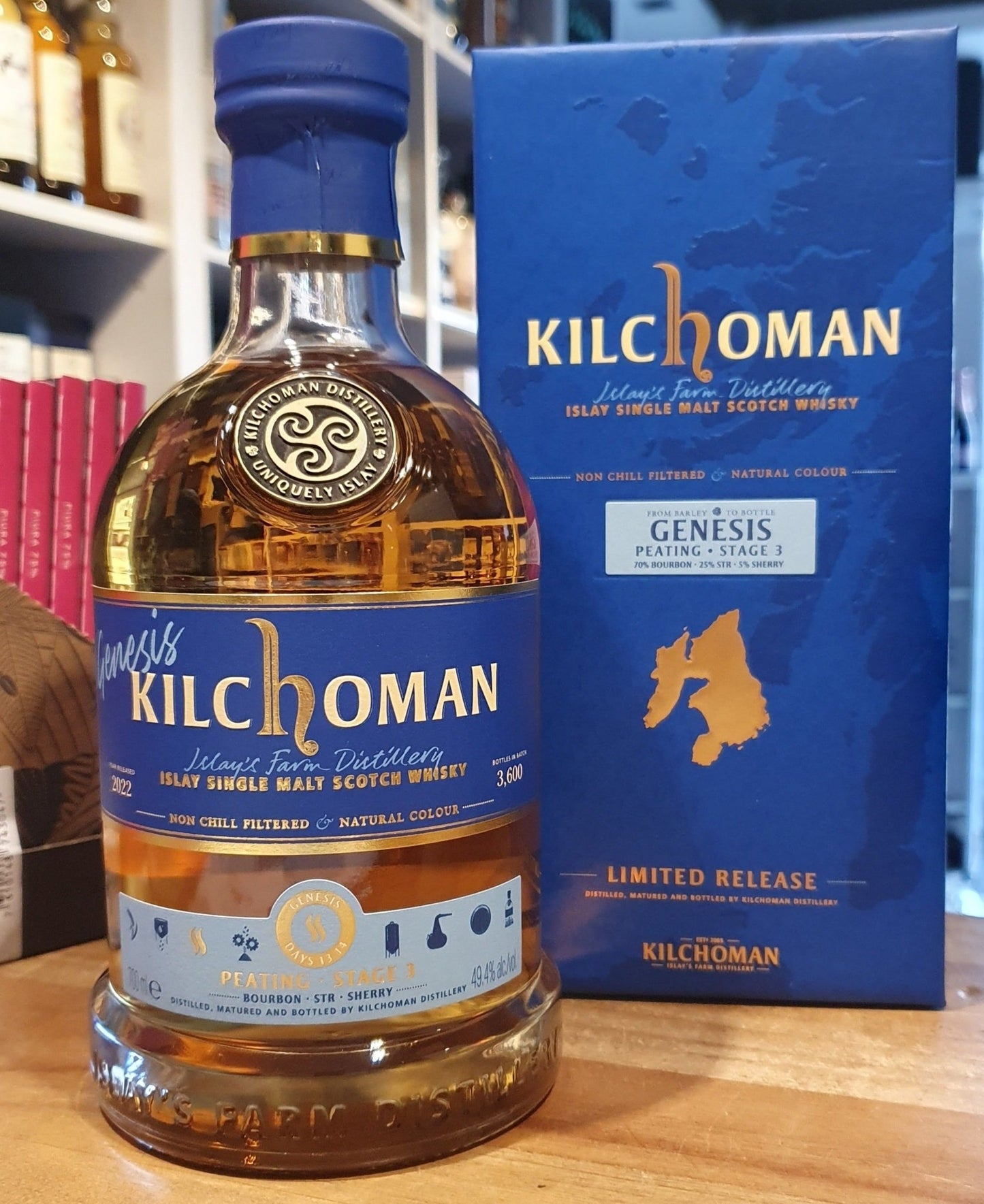 Schottland Kilchoman Whisky Genesis Harvest Stage 3 peating Cask Edition 2022 49.4 %  0,7L  70% Bourbon