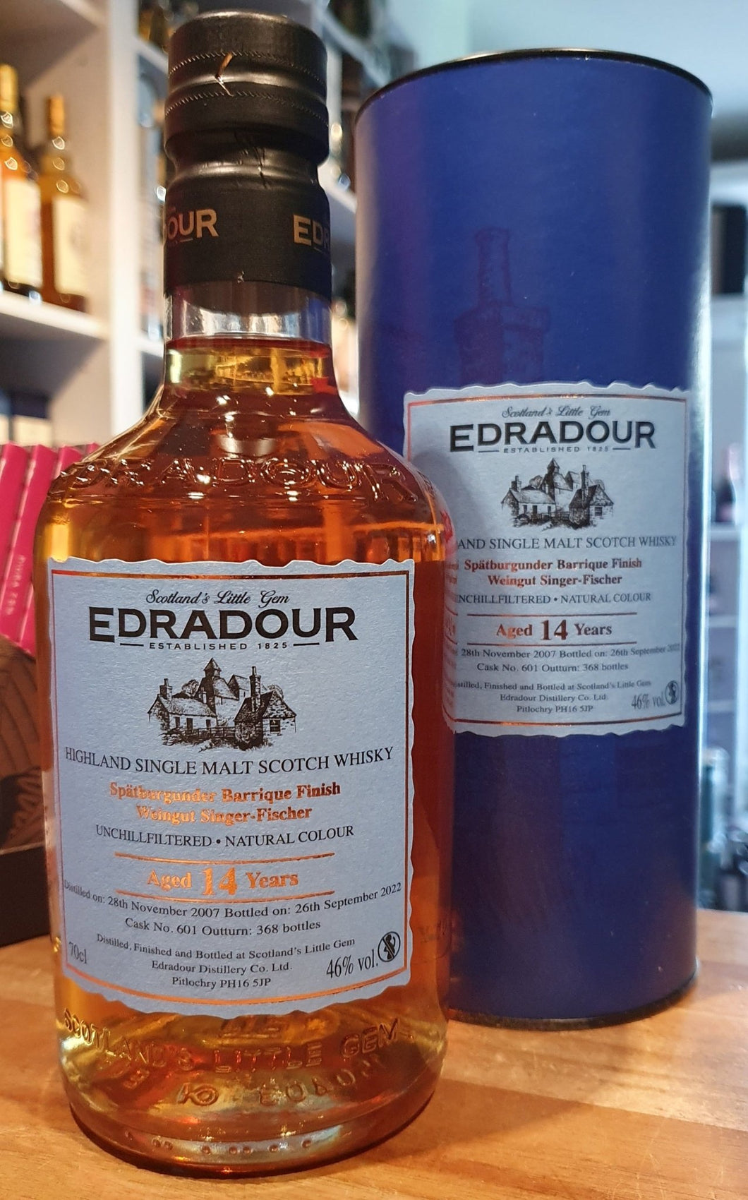 Edradour 14y Spätburgunder Cask 2007 2022 #601 0,7l Fl 46%vol. Highland single malt scotch whisky First Fill