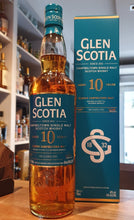 Load image into Gallery viewer, Glenscotia 10y unpeated 0,7l 40%vol. GePa Schottland Campbeltown 

neue Ausstattung ! 

Nase: Seaspray and sliced apple with lemon zest and toasted oak.

Gaumen: Very syrupy, melted brown sugar, orange marmalade and tangy pineapple with creamy oak vanilla.

Abgang: Long with gentle ground ginger and cinnamon spiciness.


