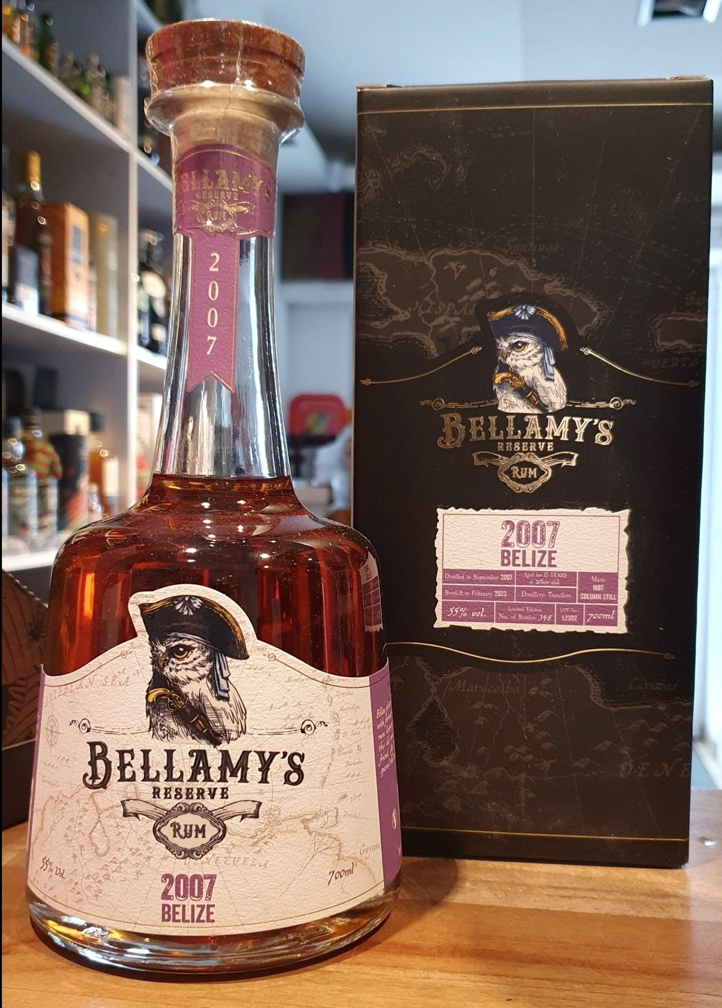 Bellamy's Reserve Belize 2007 2023 Travellers Dist. 0,7l 55% vol. Belamys Rum limited Edition MBT Column Still Travellers