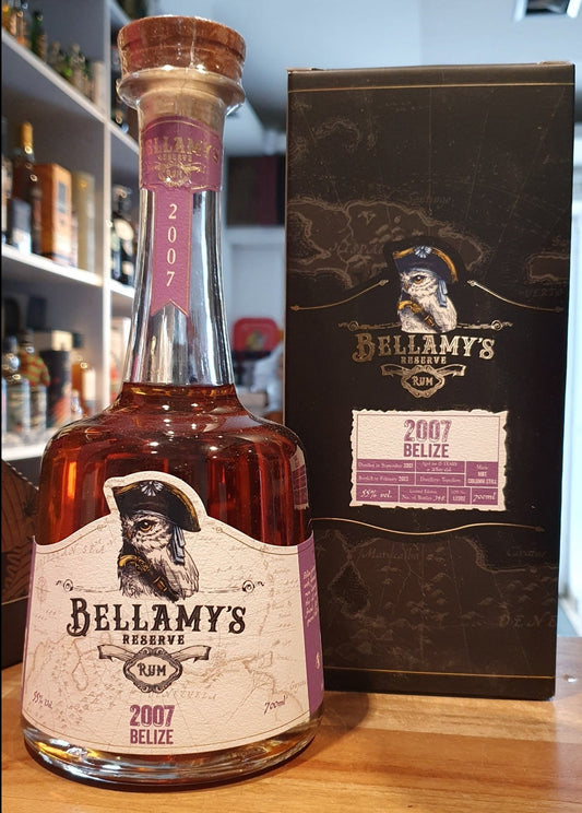 Bellamy's Reserve Belize 2007 2023 Travellers Dist. 0,7l 55% vol. Belamys Rum limited Edition MBT Column Still Travellers