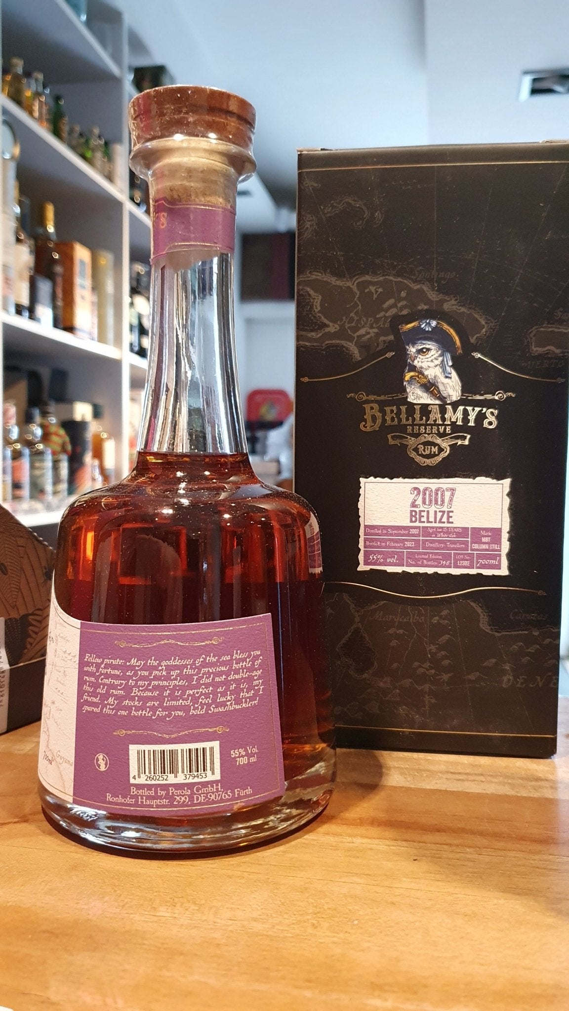 Bellamy's Reserve Belize 2007 2023 Travellers Dist. 0,7l 55% vol. Belamys Rum limited Edition MBT Column Still Travellers