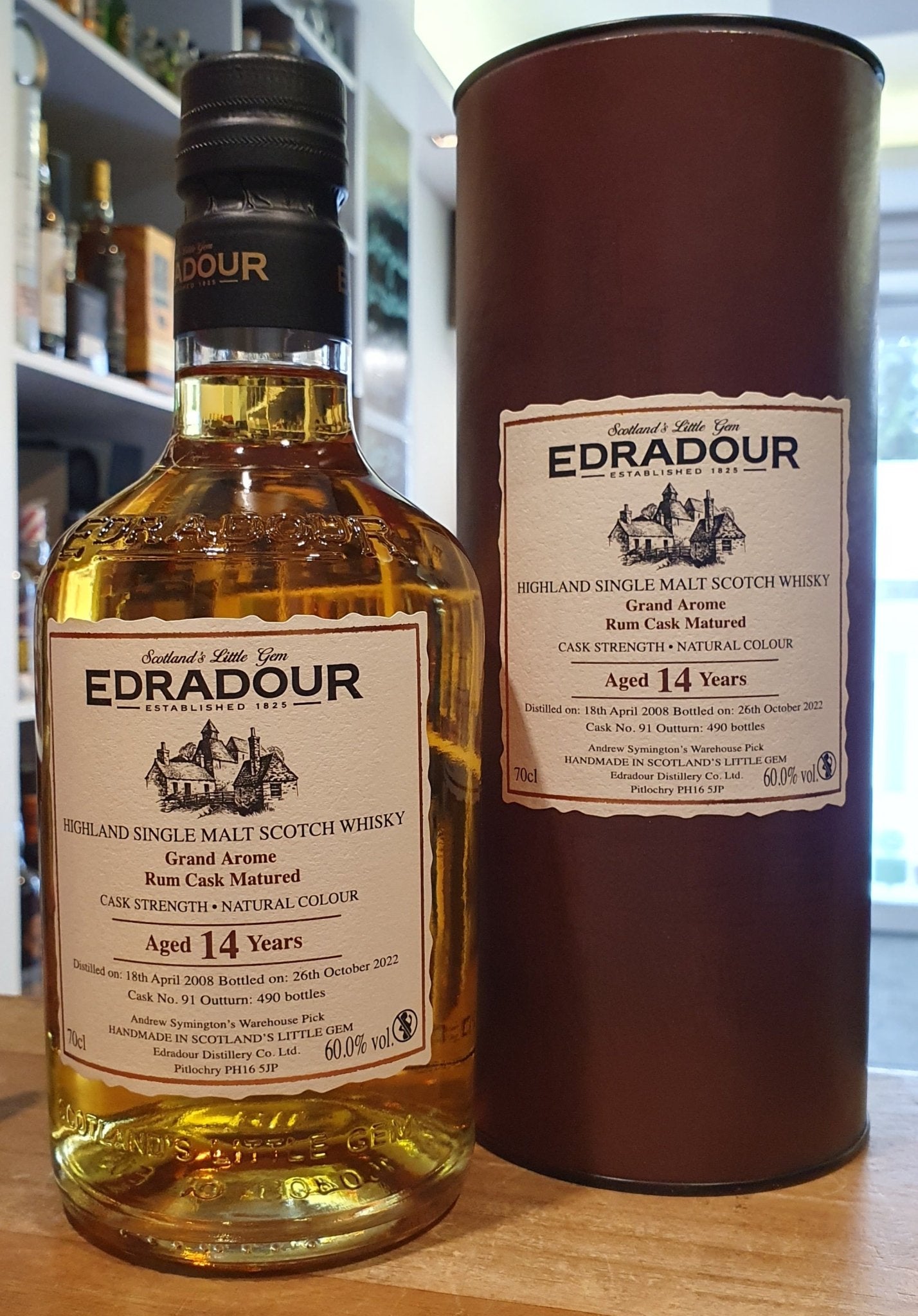 Edradour 14y Rum Grand Arome Cask 2008 2022 #91 0,7l Fl 60%vol. Highland single malt scotch whisky !   limitiert auf 490