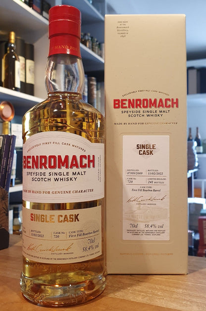 Benromach Single cask 2009 2022 #720 German selection 0,7l 58,4% vol. Whisky First Fill Boutbon barrel cask