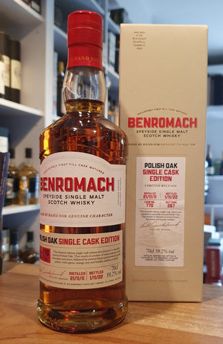 Benromach Single cask Polish oak 2011 2022 #770 German selection 0,7l 59,2% vol. Whisky   limitiert auf 267 Flaschen einmalig weltweit  