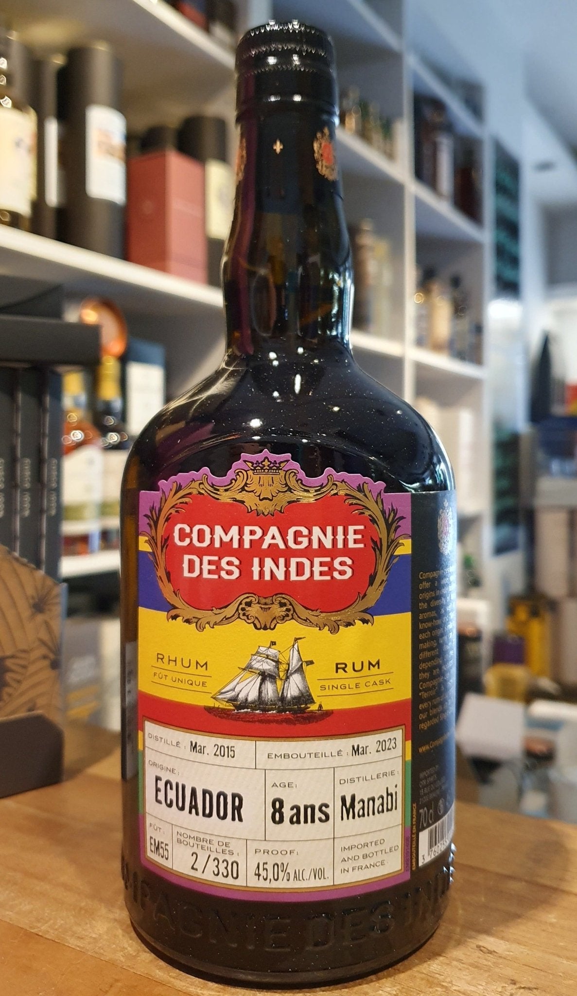 Compagnie des indes Ecuador 2015 2023 Dist 45% vol. 0,7l CDI Rum