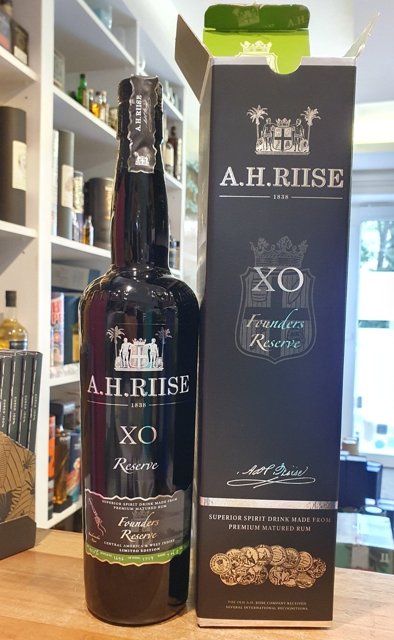 A.H.Riise XO Founders 6 hell grün 2023 Reserve 0,7l 45,5% vol. Rum limited