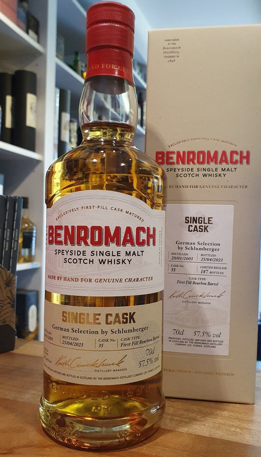 x Benromach Single cask 2003 2023 ffbb 35 German selection 0,7l 57,5% vol. Whisky