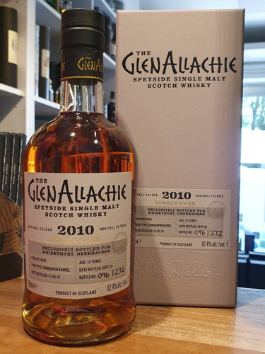 Glenallachie 2010 2020  chinquapin cask 62,4% vol. 0,7l Single Malt Whisky #4559
Whiskys in Fassstärke. ungefiltert  Single cask grau 