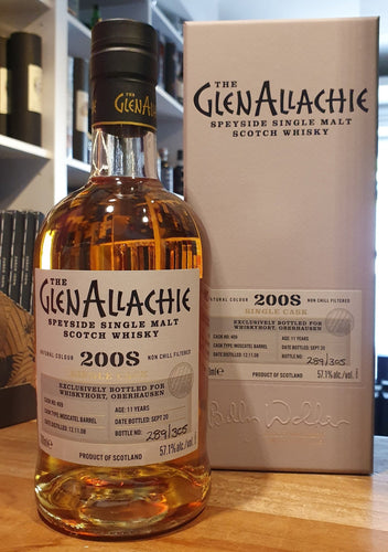 Glenallachie 2008 2020 moscatel cask 57,1 % vol. 0,7l Single Malt Whisky #409
Whiskys in Fassstärke. ungefiltert  Single cask grau 

Limitiert auf 305 Flaschen ! 