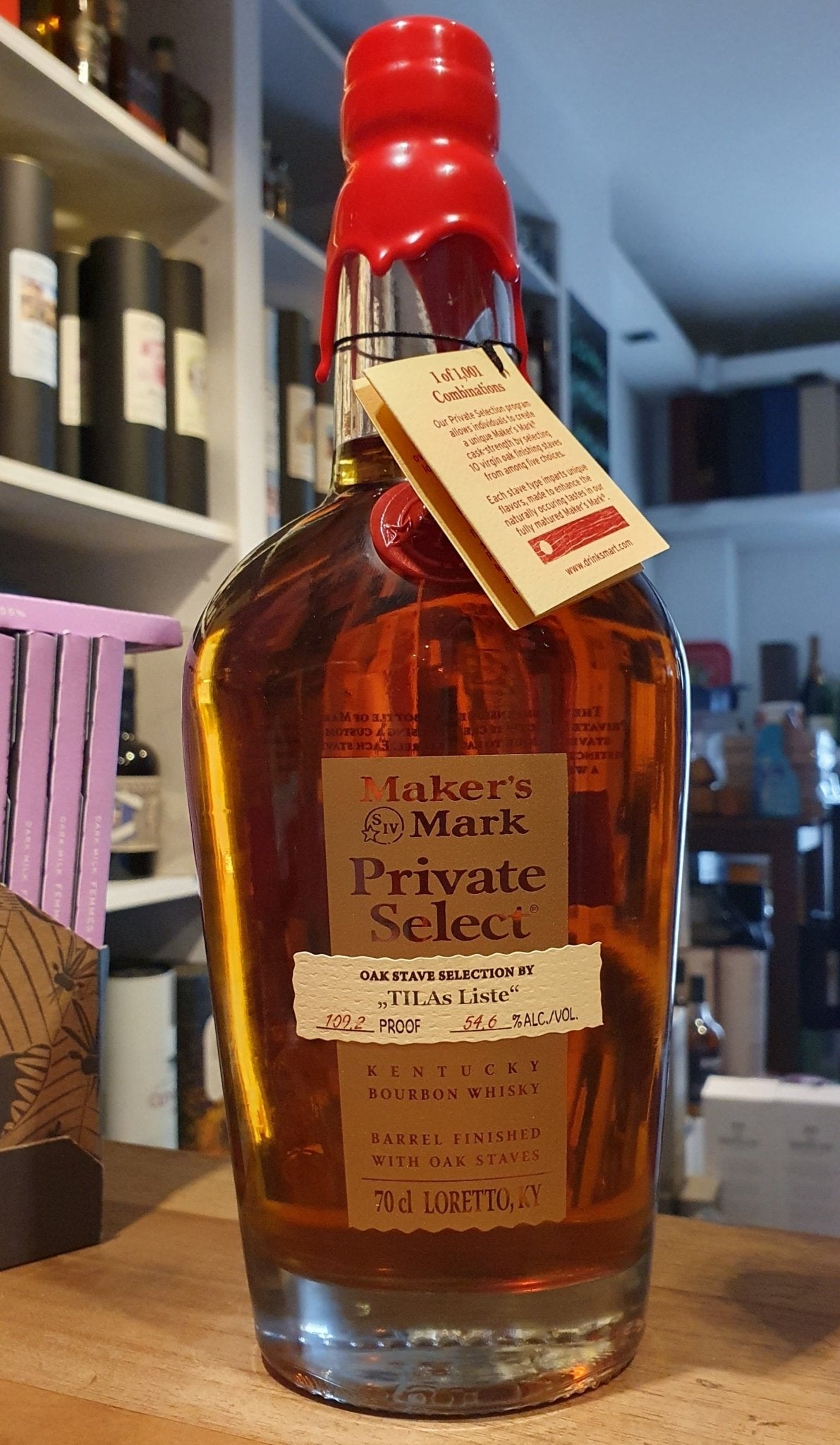 Makers mark Private Select Single Barrel 2023 cask strength   0,7l 54,6% vol. Bourbon Whiskey Fassstärke oak finish 