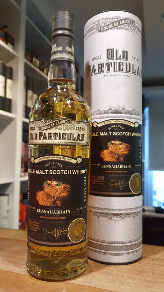 Bunnahabain single cask 2008 2023 15y Old Particular 54,3% vol. 0,7l Whisky Douglas Laing spirit animal - inn-out-shop