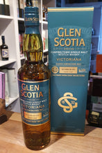 Load image into Gallery viewer, Glen scotia Victoriana 0,7l Fl 54,2% vol. single malt whisky Deep Charred Oak Casks Small Batch  First und Second Fill Bourbon Finished:  PX und Heavily Charred Oak Casks    Nase: Dark again. An elegant nose oak bouquet. Interesting creme brulee notes leading generous caramelised fruits finally polished oak.  Gaumen : Sweet concentrated jammy blackcurrant fruitiness. big mid palate. Typical tightening towards back palate. austere water.
