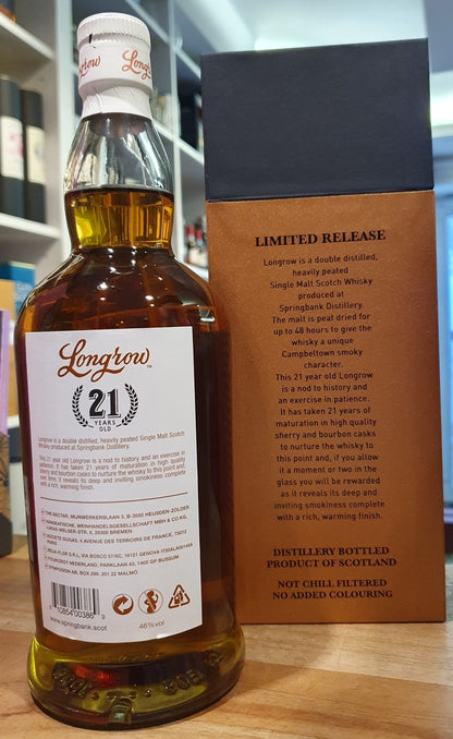 Longrow 21y 2023 0,7l 46% vol. Schottland Campbeltown
