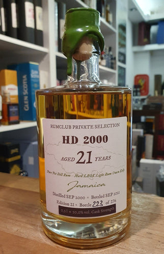 Rumclub Ed.21 HD Hampden 2000 Jamaica 50% vol. 0,5l  Single cask Rum club Jamaika September 2000 - September 2021