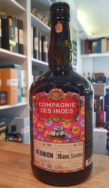 Compagnie des Indes Reunion 2004 2022 Savanna Dis. 18y cdi Single Cask Rum 52,9% vol. 0,7l Cask strength limitiert
