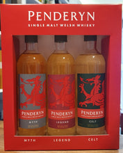 Laden Sie das Bild in den Galerie-Viewer, Penderyn Dragon Set myth legend celt Wales single malt 0,6l 41% vol. mit GP Whisky
