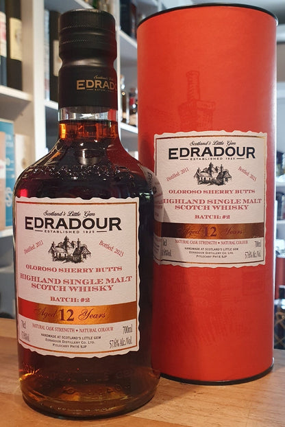 Edradour 2011 2023 12y #2 Oloroso Sherry Butt Cask strength Batch 2 0,7l Fl 57,6%vol. Highland single malt scotch whisky