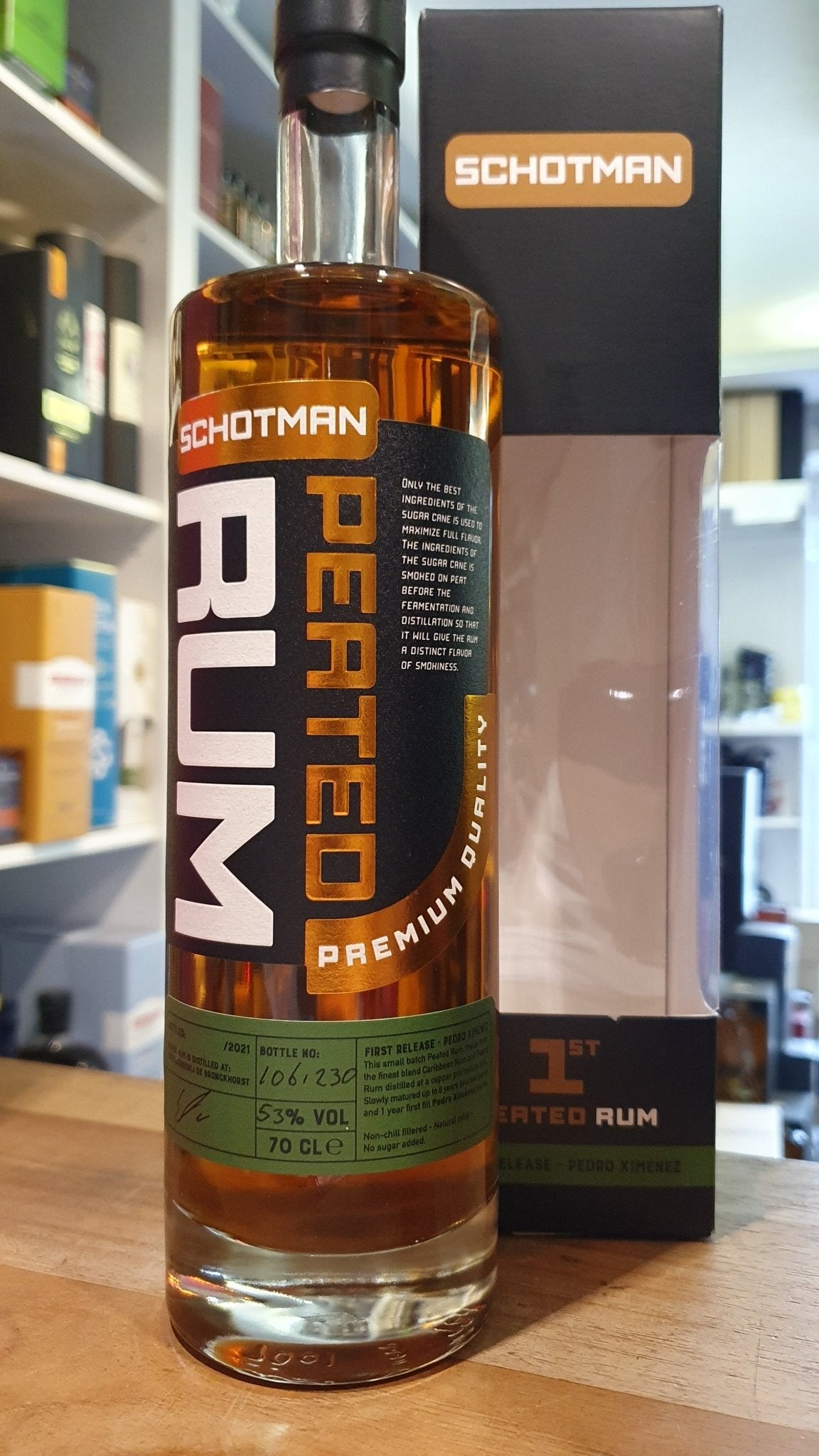 alt
Schotman Rhum B1 Peated PX cask 0,7l 53% vol. assemblage