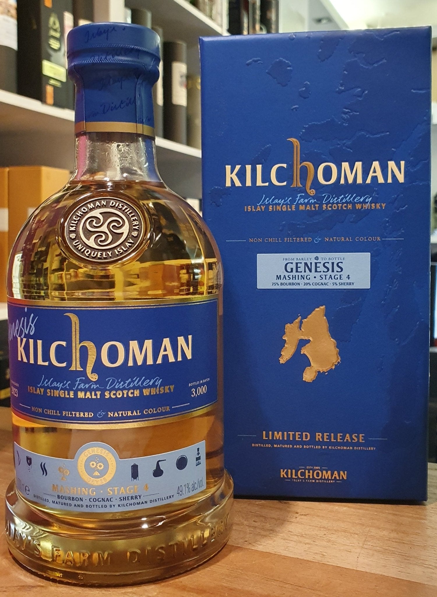 Kilchoman Genesis 4 bourbon cognac sherry 2023 0,7l 49.1 % vol. Whisky