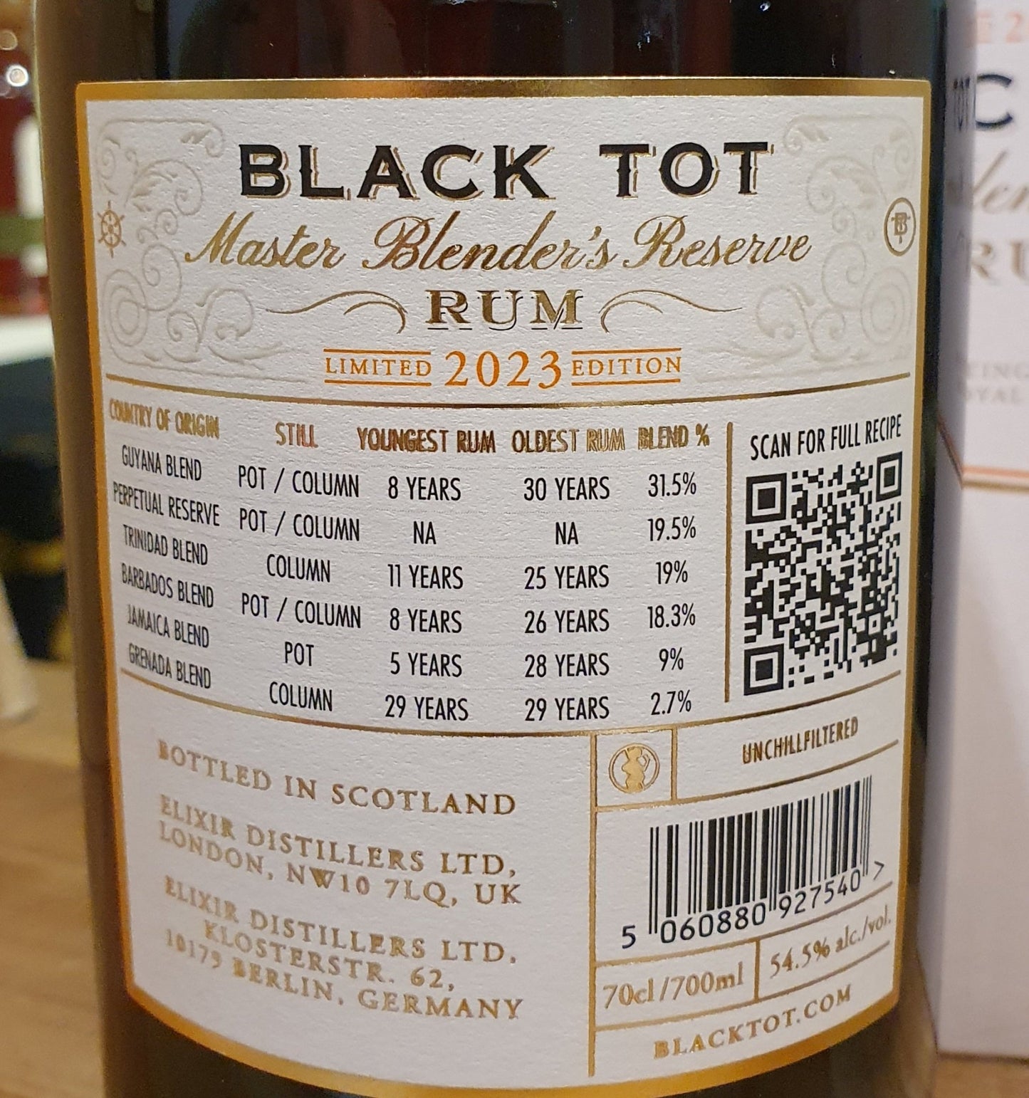 Black Tot Master Blender’s Reserve Rum Limited 2023 Edition 54,5 %vol. 0,7L Rum blend