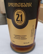 Load image into Gallery viewer, Springbank 21y 2024 0,7l 46% vol. Campbeltown whisky Bourbon Sherry Port Limited Edition
