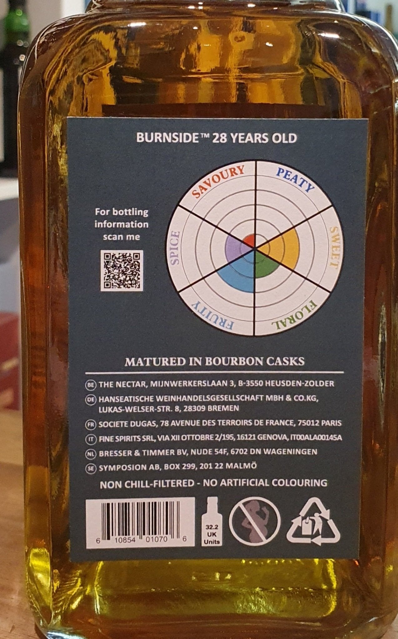 Burnside 28 Jahre Cadenhead's Bourbon cask Whisky 0,7l 46 %vol.