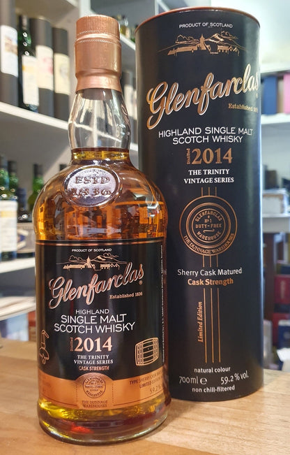 alt
Glenfarclas 2014 cask strength sherry cask m.schwarze DOSE 0,7l 59,2%vol. the trinitity Vintage Series Edition single malt scotch whisky